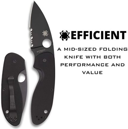 SPYDERCO C216GPSBBK EFFICIENT G10 PLN/SERR BLACK BLADE