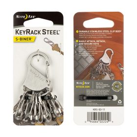 KEYRACK STEEL - 6 STEEL S-BINER NO LOCK- STAINLESS