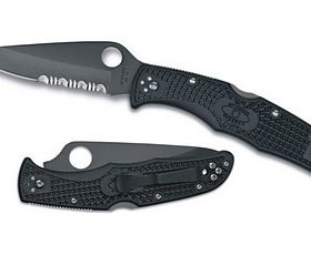 SPYDERCO ENDURA FRN BLACK HAND & BLADE PLN/SERR