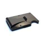 SLIM CARBON FIBRE WALLET WITH MONEY CLIP RFID - Image 2