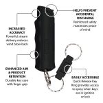Black Campus Safety Pepper Gel with Quick Release Key Ring - Image 2