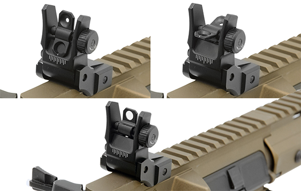 UTG® AR15 Low Profile Flip-up Rear Sight with Dual Aiming Aperture - Image 3