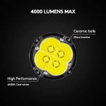 Rovyvon - S23 Compact 4000 Lumens Search Flashlight - Black - Image 2