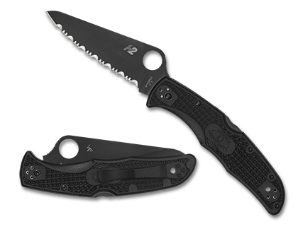 SPYDERCO - C91PBBK2 PACIFIC SALT 2 BLK BLD FRN PLN