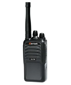 Zartek  ZA-723 two-way radio, UHF handheld transceiver, 2 pin side jack (incl radio, USB desktop charging cradle, mains adaptor, battery, belt clip) Box