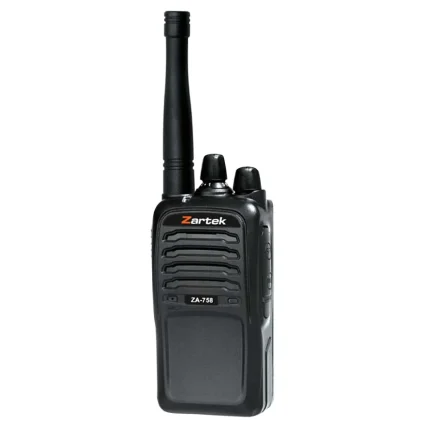Zartek  ZA-723 two-way radio, UHF handheld transceiver, 2 pin side jack (incl radio, USB desktop charging cradle, mains adaptor, battery, belt clip) Box