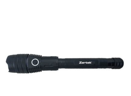 Zartek LED USB Rechargeable, Heavy- Duty Aluminium baton Torch, 900 Lumen, Powerbank Function, incl belt Pouch, Li-ion long Battery, Cable
