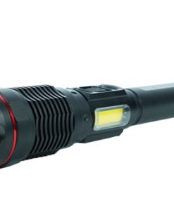 Zartek Extreme Bright Flashlight 6000 Lm, LED COB Globe 80W,
Side Light 6W White & Red Light, USB type C Rechargeable, Aluminium,
Mains plug in charger, battery 26650 7.4V 4000mAH, Powerbank