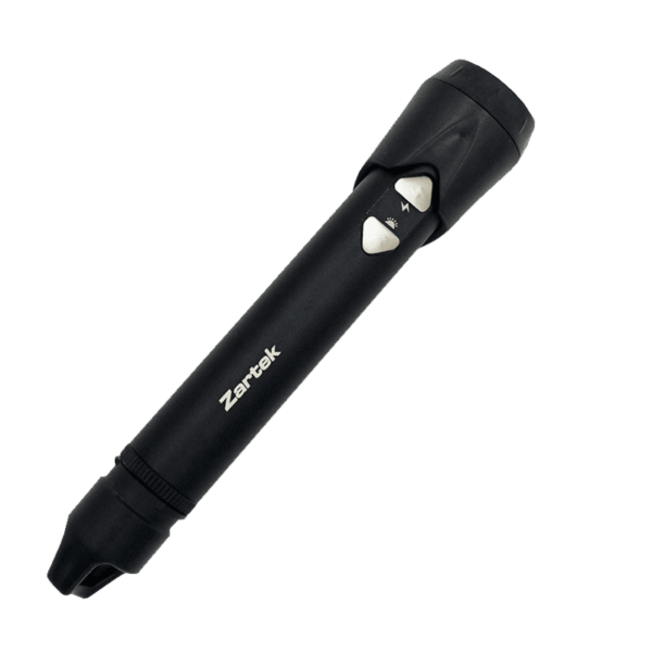 Zartek LED Torch with ARC / PLASMA LIGHTER, USBRechargeable, Aluminium , 300 Lm, incl belt Pouch, Li-ion Battery, USB Mainsadapt & Cable