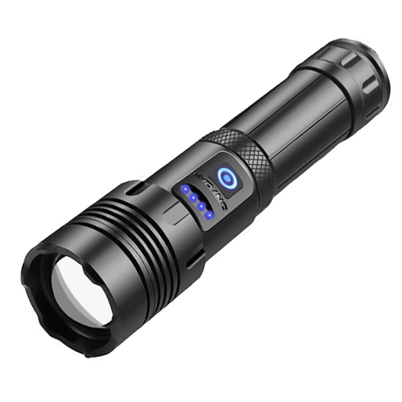 zartek-za-418-usb-rechargeable-led-extreme-bright-flashlight-1500-lumen.png Zartek High Bright Flashlight,1500 Lm 15W, side 3W COB LED, USBRecharg., Aluminium, Mains plug in charger, 1 x 26650 Li-ion battery incl.Powerbank - Image 1