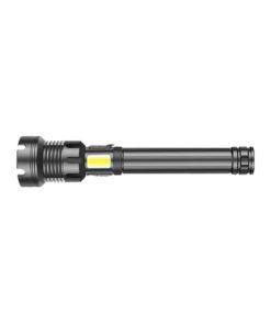 Zartek High Bright Flashlight,
2500 Lm 25W, side 3W COB LED, USB
Rechargeable, Aluminium,
Mains plug in charger, 2 x 26650 Li-ion batteries incl.
Powerbank, Baton