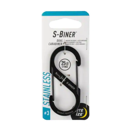 S-BINER S/S CARABINER #3 - BLK/BLK/SS - 3 PK