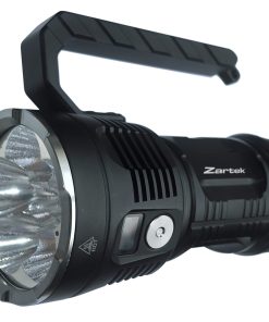 Zartek Extreme Bright Flashlight 12000 Lm,  6 x SST40 Luminus LED 120W, OLED Display, USB type-C Rechargeable, Aluminium, Mains plug in charger, 3 x battery 21700 5000mAH, Powerbank