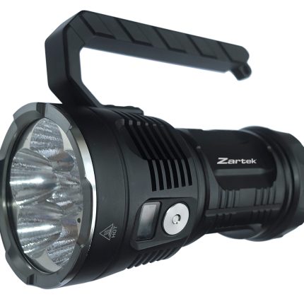 Zartek Extreme Bright Flashlight 12000 Lm,  6 x SST40 Luminus LED 120W, OLED Display, USB type-C Rechargeable, Aluminium, Mains plug in charger, 3 x battery 21700 5000mAH, Powerbank