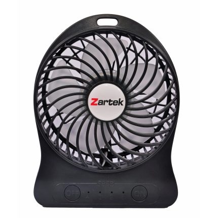 Zartek Rechargeable Portable Fan, Automatic Rotating, 3 Speeds, Low Noise, USB type- C, Large Airflow, Double Blades, Timer,  Battery 10000mAH, Long Run Time