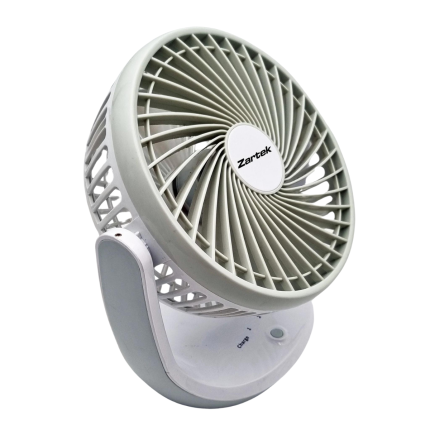 Zartek Rechargeable Portable Fan, 8", Mist Cooling, 3 Speeds, USB type-C, Timer, Battery 10000mAH, 3 - 8 hr Long Run Time, Clamp Stand , 360degree Rotate , hanging hook , 140ml water capacity , includes water refill bottle