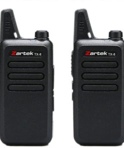 Zartek  TX-1 TWIN PACK,
UHF FM Transceivers, Ultra Small, Compact, Double PTT, 2 x Two-way Radios , 2 x USB Cables, 2 x Batteries, 2 x Belt clips, 2 x Lanyards, Blister pack