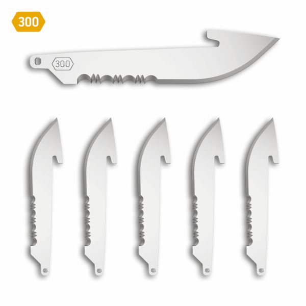 OUTDOOR EDGE 3" SERRATE BLADES 6PK