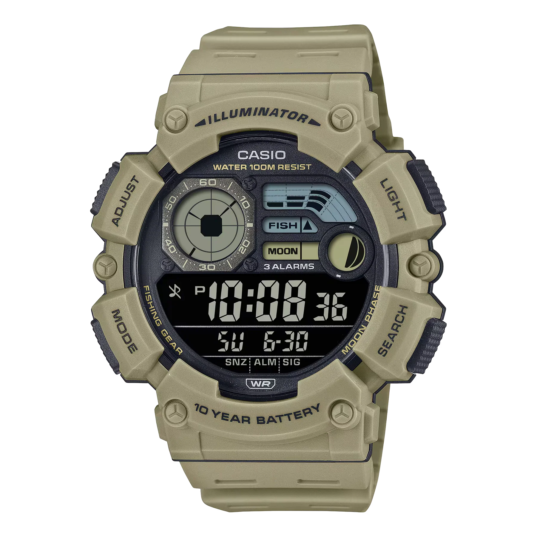 Casio Outgear Mens 100m Fishing - WS-1500H-5BVDF